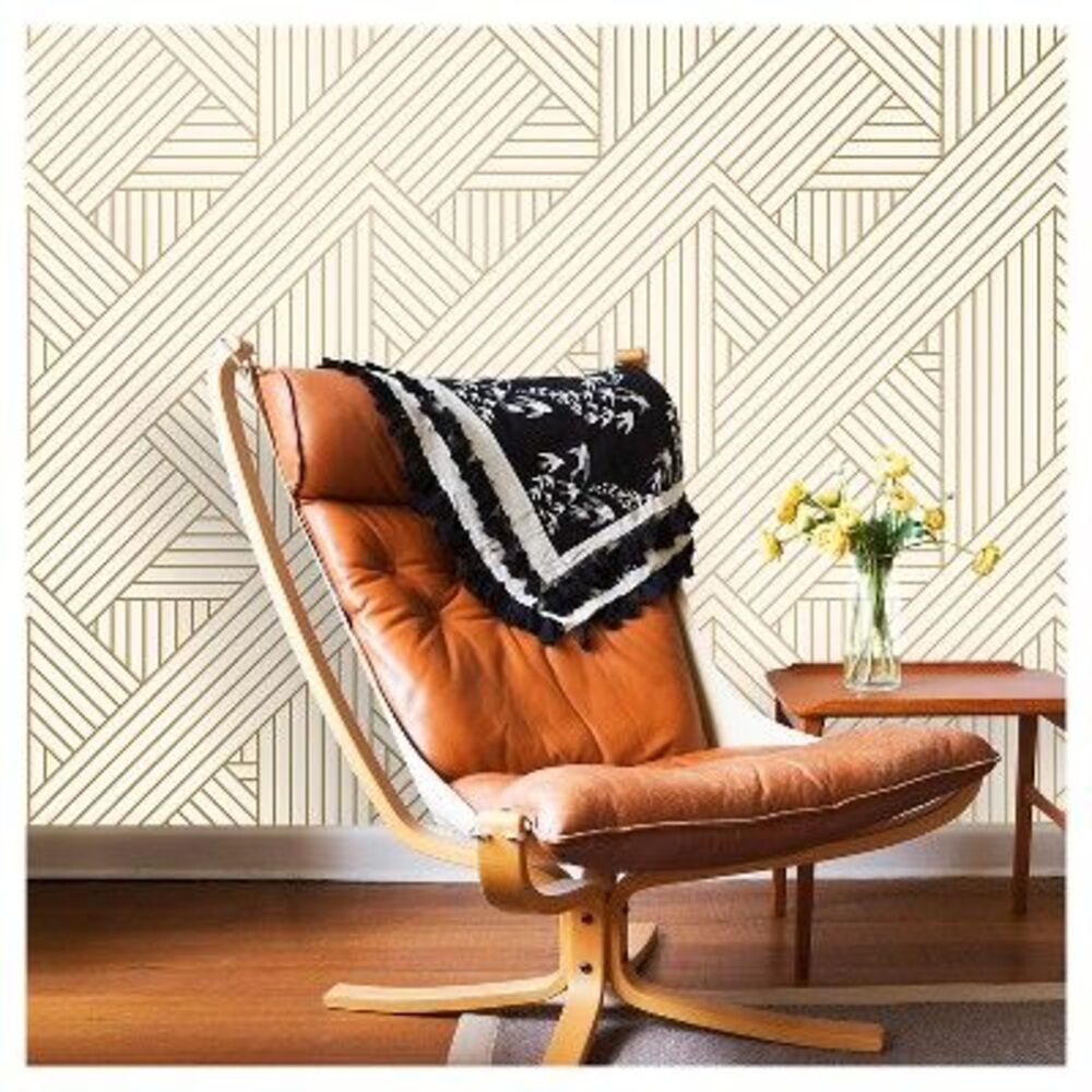 Project 62 - Ribbon Lightning 198"x20.5" Peel & Stic Gold/Ivory - Picture 3 of 4